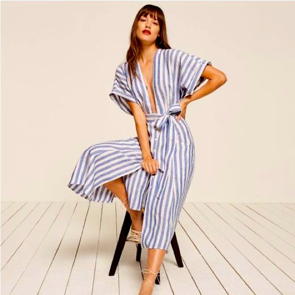 🐬 REFORMATION GENEVA 100% LINEN DRESS (NWOT) 🐬